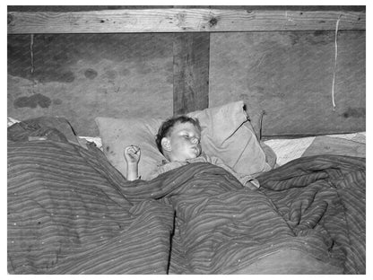 Sick Child Sleeping in Trailer Home February 1939