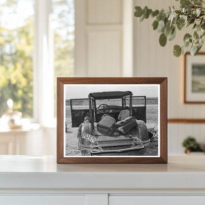 Migrant Worker Repairs Car in Harlingen Texas 1939