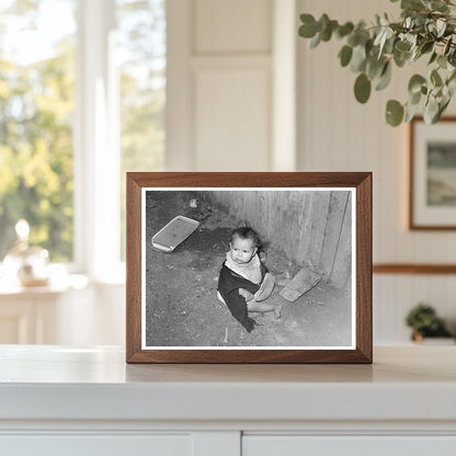 Mexican Child Playing Outside Corral Robstown Texas 1939
