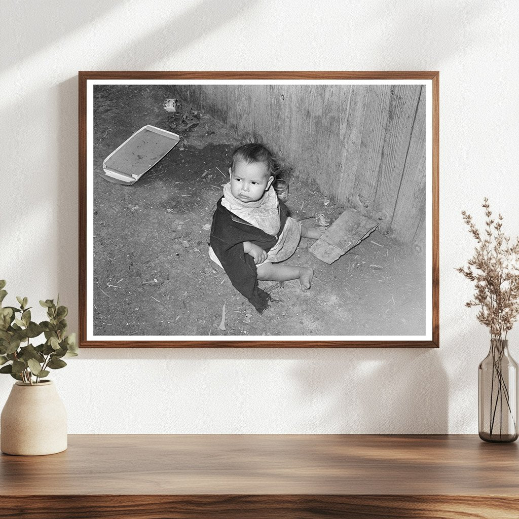 Mexican Child Playing Outside Corral Robstown Texas 1939