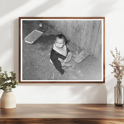 Mexican Child Playing Outside Corral Robstown Texas 1939