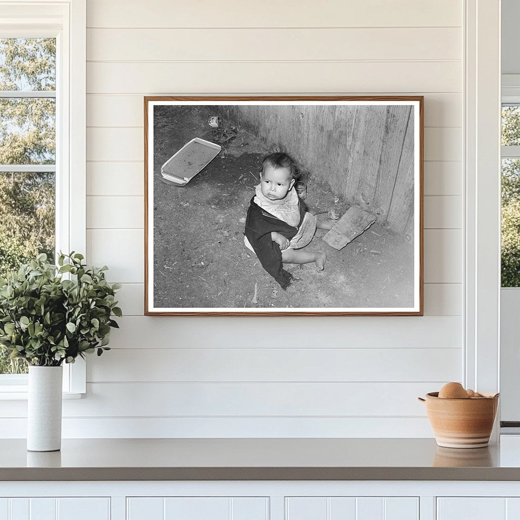 Mexican Child Playing Outside Corral Robstown Texas 1939