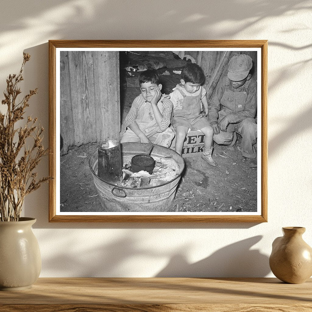 Mexican Children by Fire in Robstown Texas February 1939