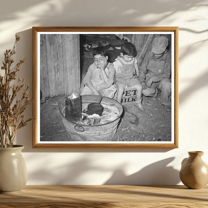 Mexican Children by Fire in Robstown Texas February 1939