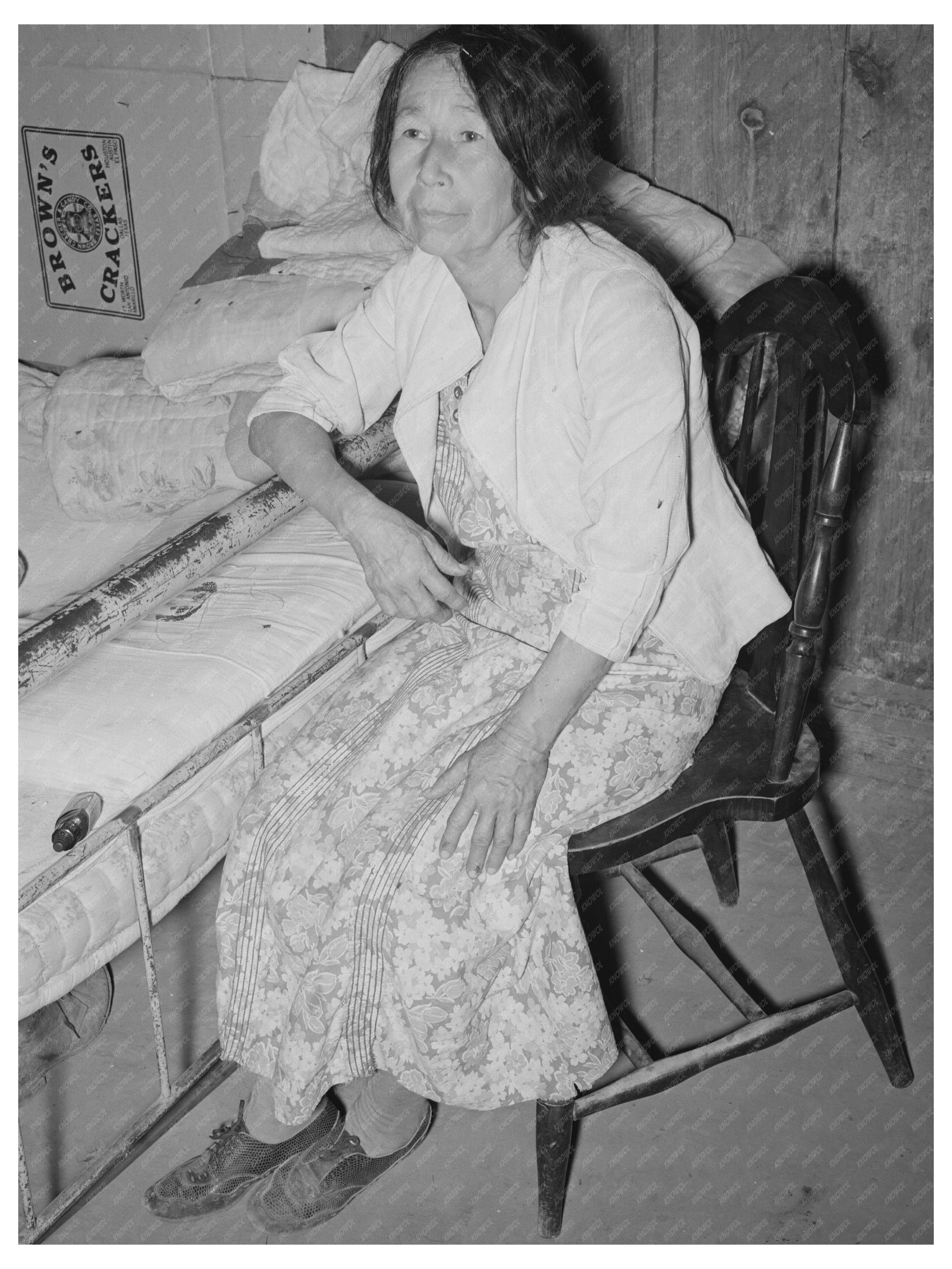 Mexican Woman in Bedroom Crystal City Texas 1939