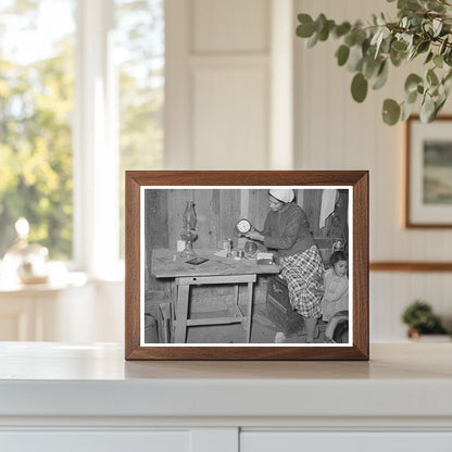 Mexican Woman Setting Clock in Crystal City 1939