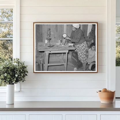 Mexican Woman Setting Clock in Crystal City 1939
