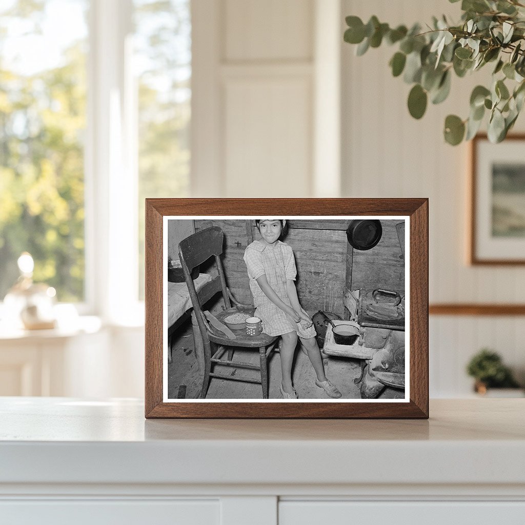 Mexican Child with Dried Beans Crystal City Texas 1939