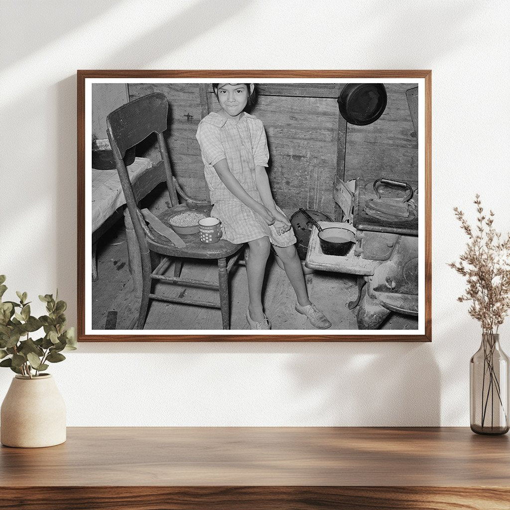 Mexican Child with Dried Beans Crystal City Texas 1939