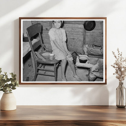 Mexican Child with Dried Beans Crystal City Texas 1939