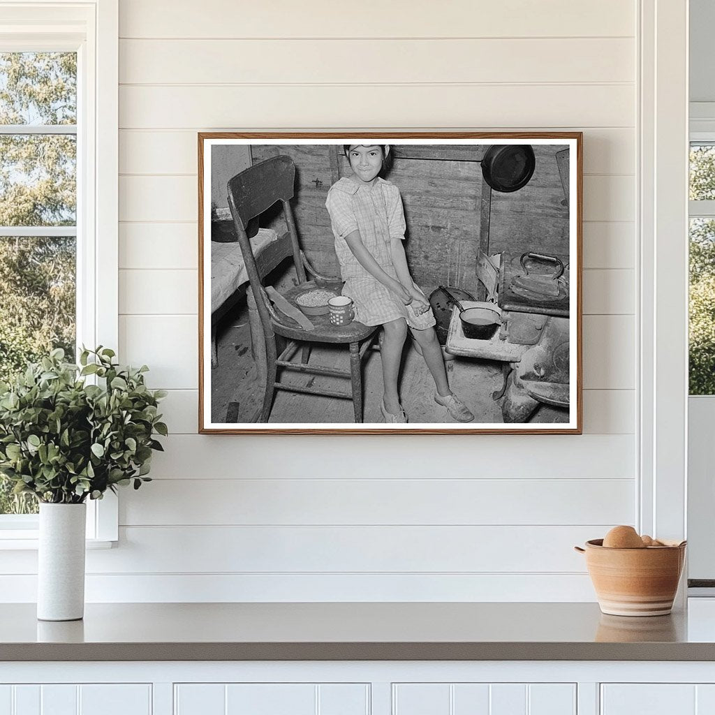 Mexican Child with Dried Beans Crystal City Texas 1939