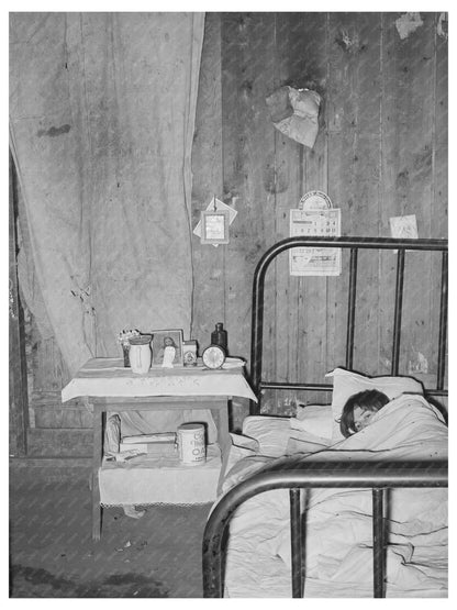 Vintage 1939 Photo of Tubercular Patient in Texas Bedroom