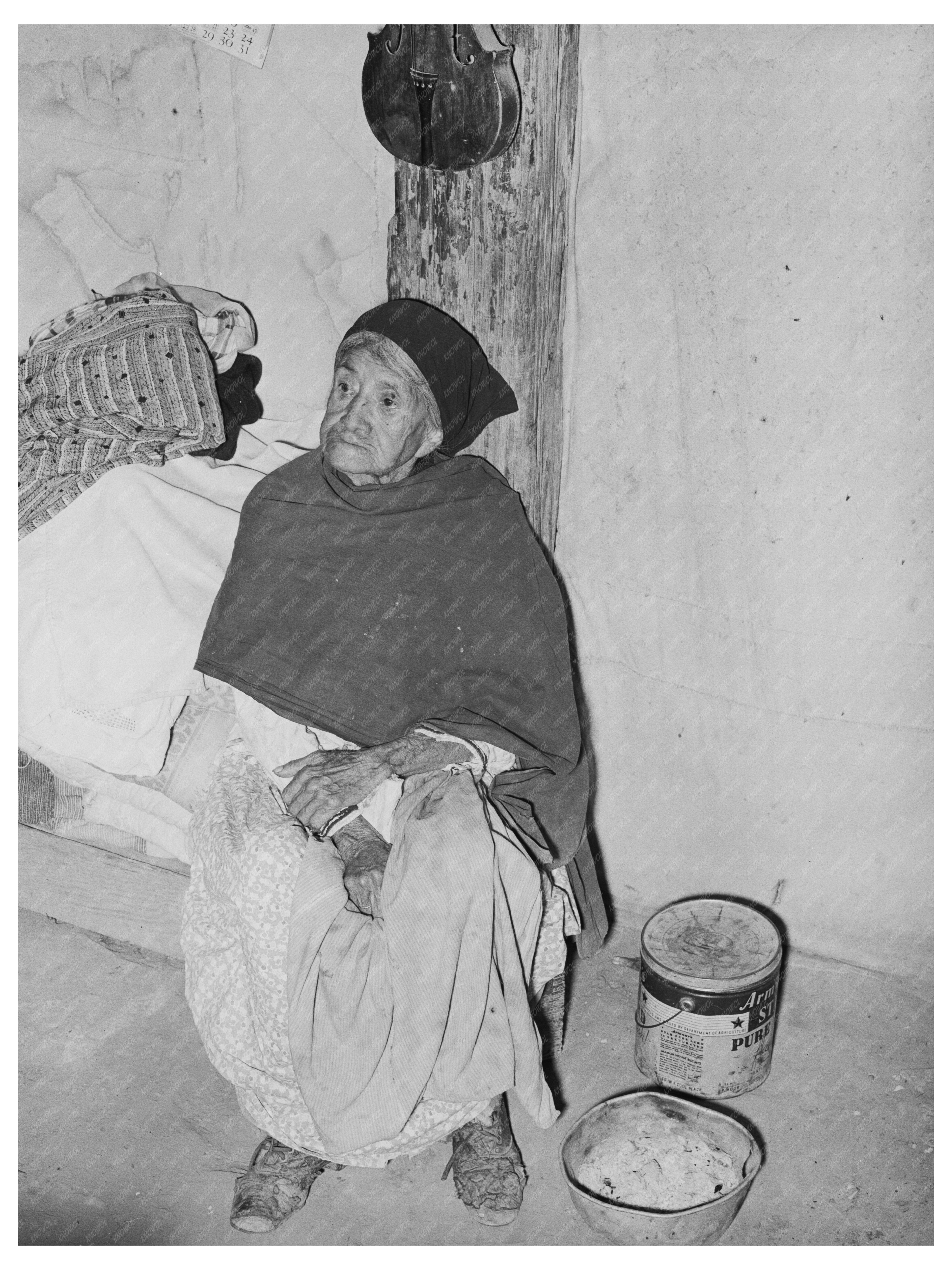 Aged Mexican Woman in Crystal City Texas 1939