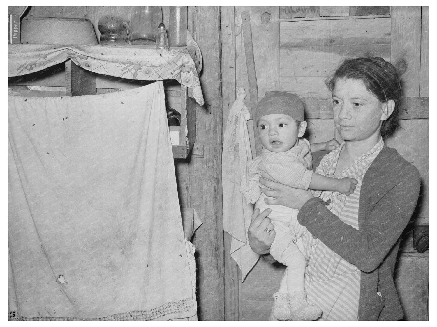 Mexican Mother and Child at Home Crystal City Texas 1939