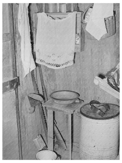 Washstand in One-Room Dwelling Crystal City Texas 1939