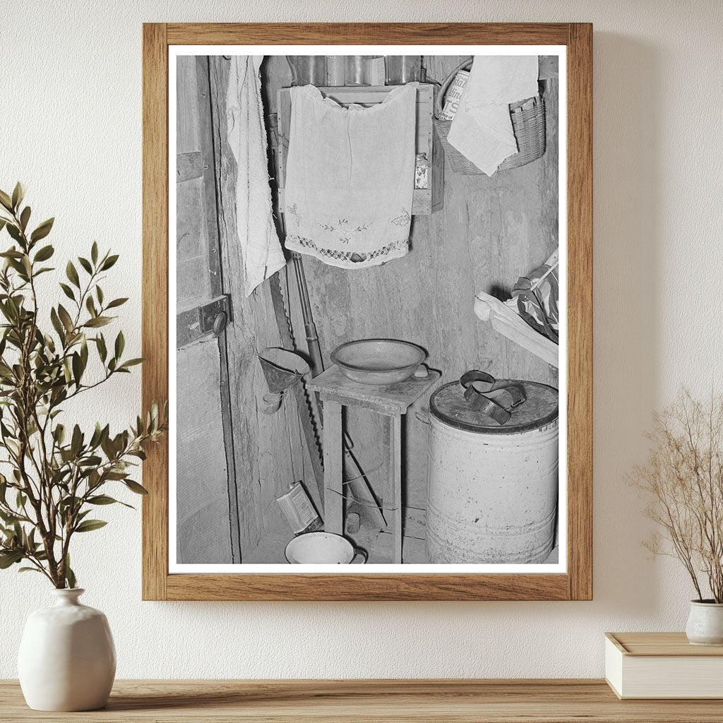 Washstand in One-Room Dwelling Crystal City Texas 1939