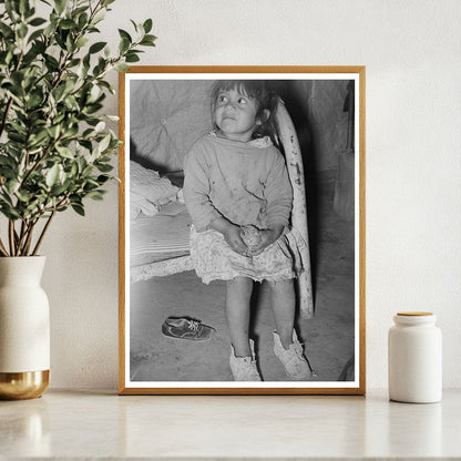 Mexican Child Resting in Bed Crystal City Texas 1939