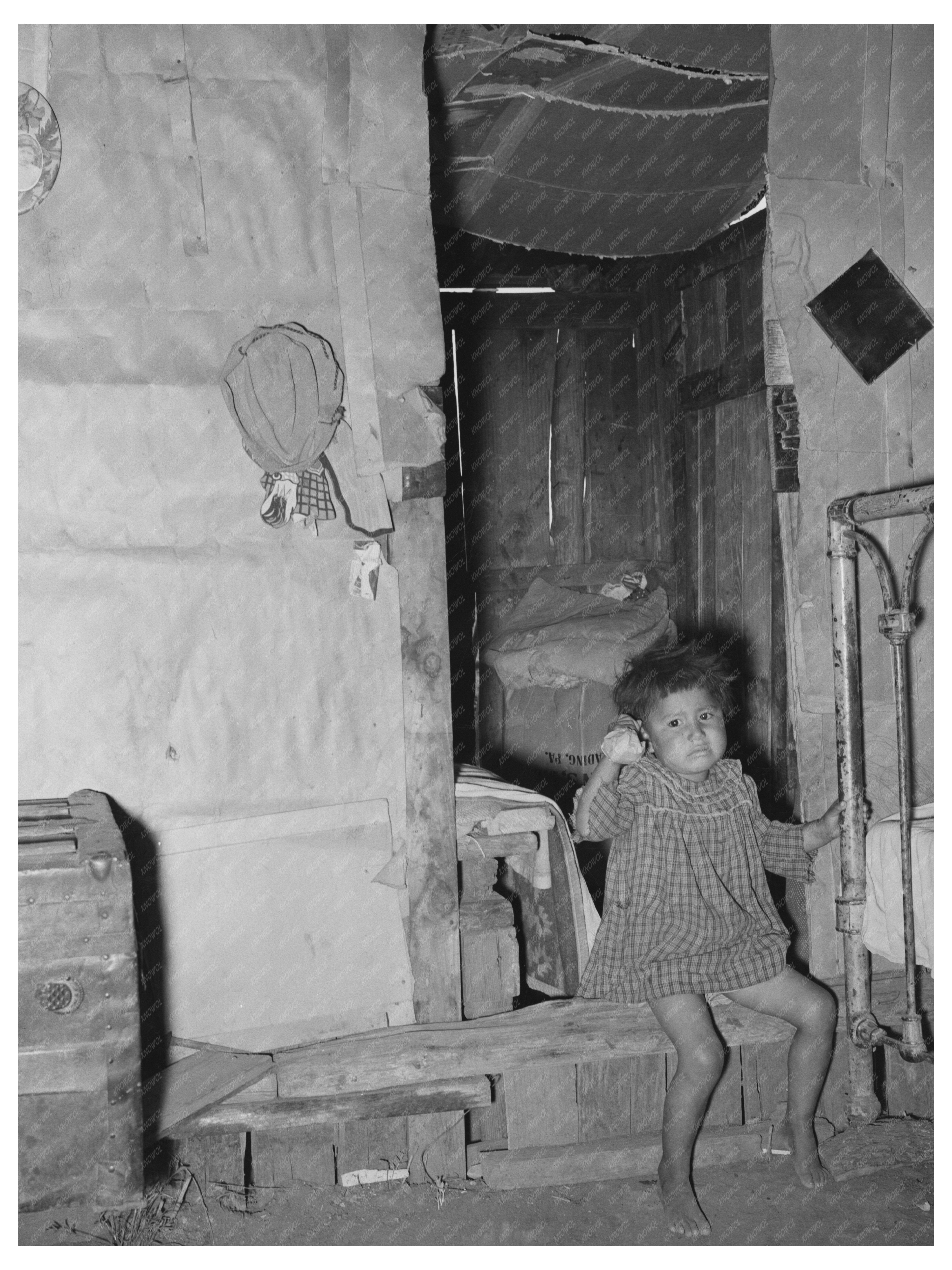 Mexican Child in Doorway of San Antonio Home 1939