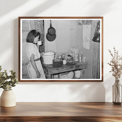 Mexican Girl Drinking Water in San Antonio 1939