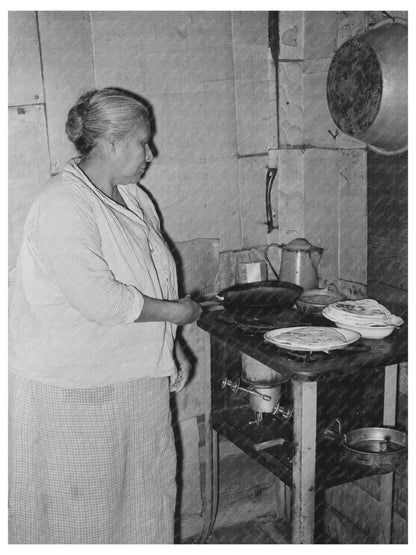 Mexican Woman Cooking Tortillas San Antonio 1939