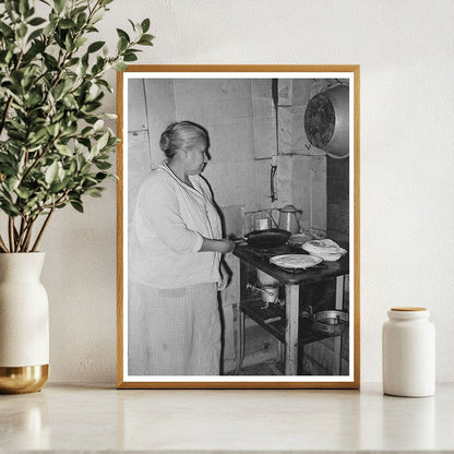 Mexican Woman Cooking Tortillas San Antonio 1939