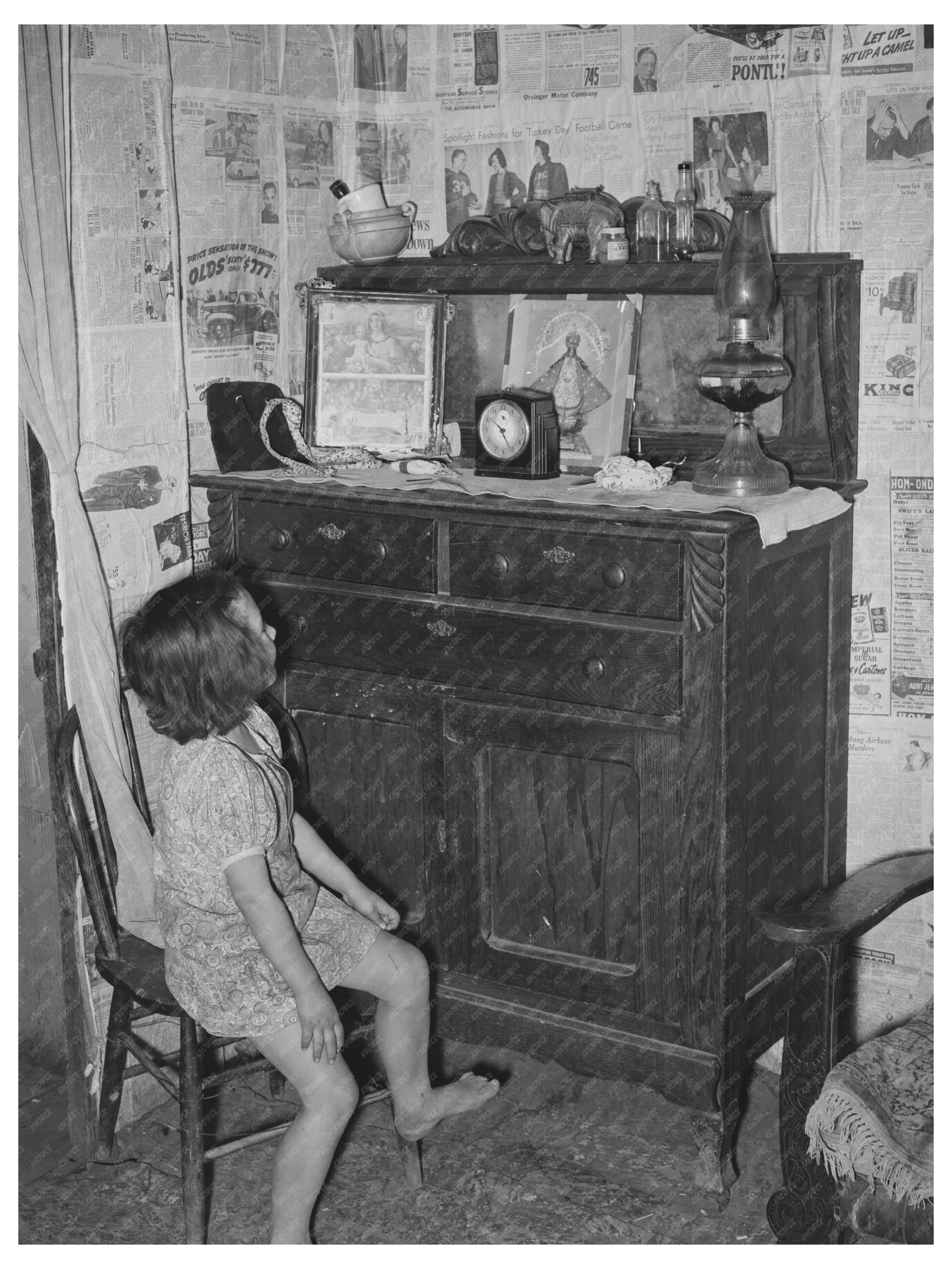 Mexican House Interior in San Antonio Texas 1939