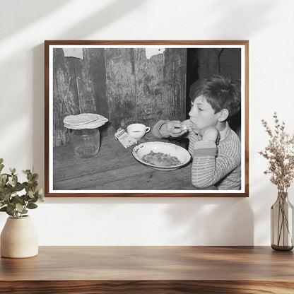 Vintage 1939 Photo of Mexican Boy Lunching in San Antonio