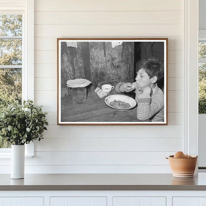 Vintage 1939 Photo of Mexican Boy Lunching in San Antonio