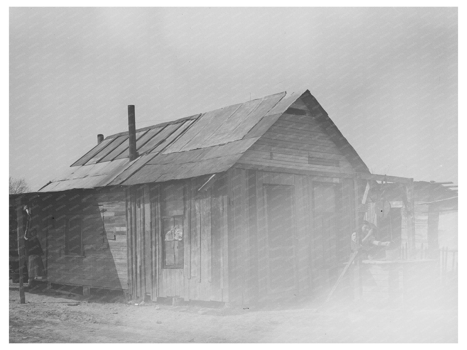 Mexican Family Home in San Antonio 1939 Vintage Photo