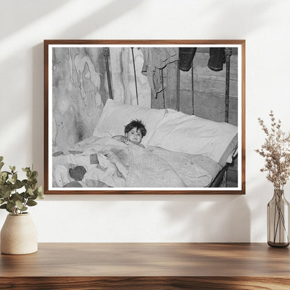 Vintage 1939 Black and White Photo of Sick Mexican Boy