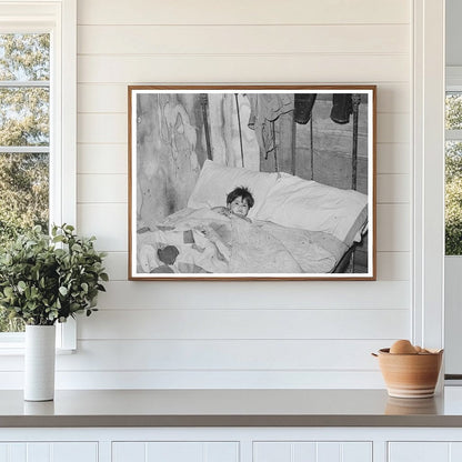 Vintage 1939 Black and White Photo of Sick Mexican Boy