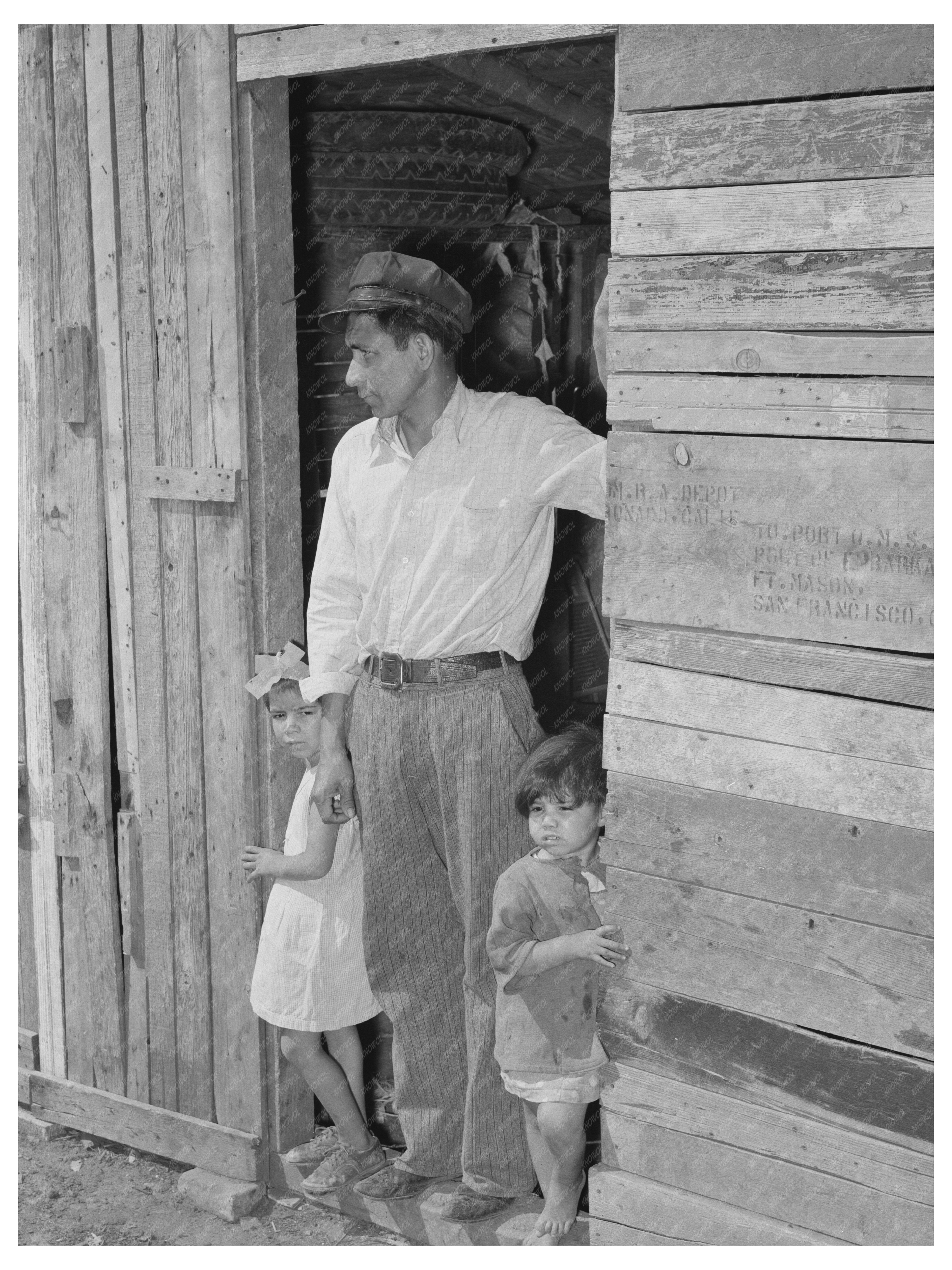 Mexican Family in Doorway San Antonio Texas 1939