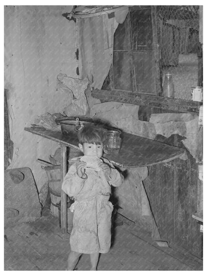 Mexican Child Eating Tortilla in San Antonio 1939