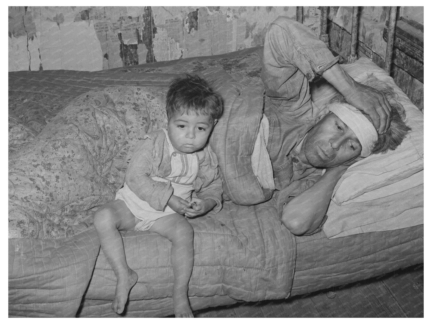 Mexican Father and Child in San Antonio Texas 1939