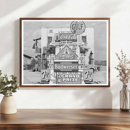 Vintage March 1939 Highway Tavern Signs Crystal City Texas