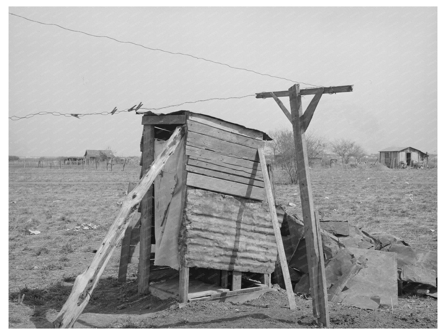 Privy in San Antonio Texas March 1939 Vintage Photo