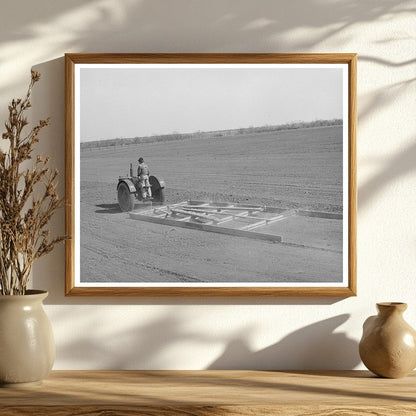 Tractor Pulls Wooden Floater in Texas Agriculture 1939