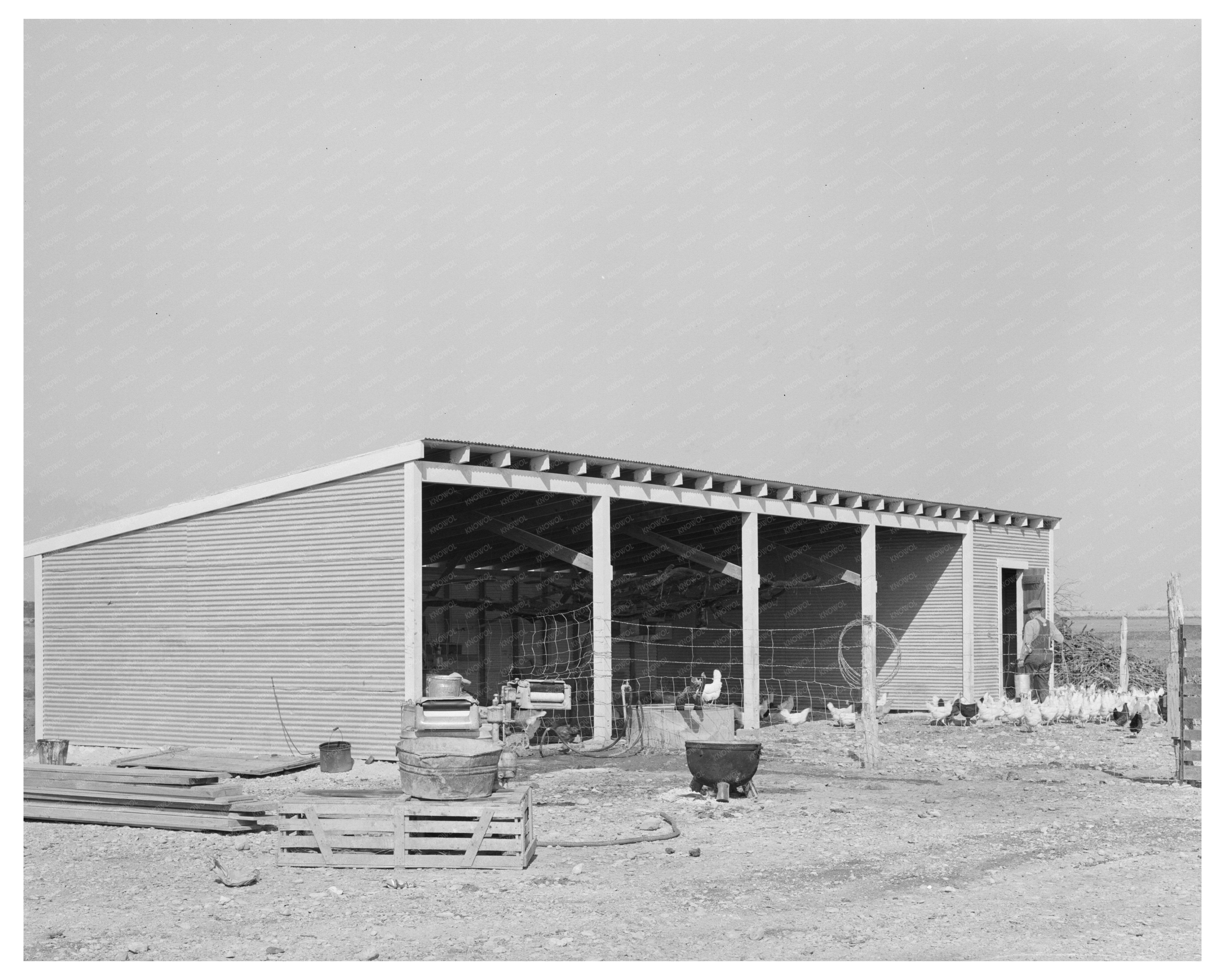 Vintage 1939 El Indio Texas Machine Shed and Chicken House