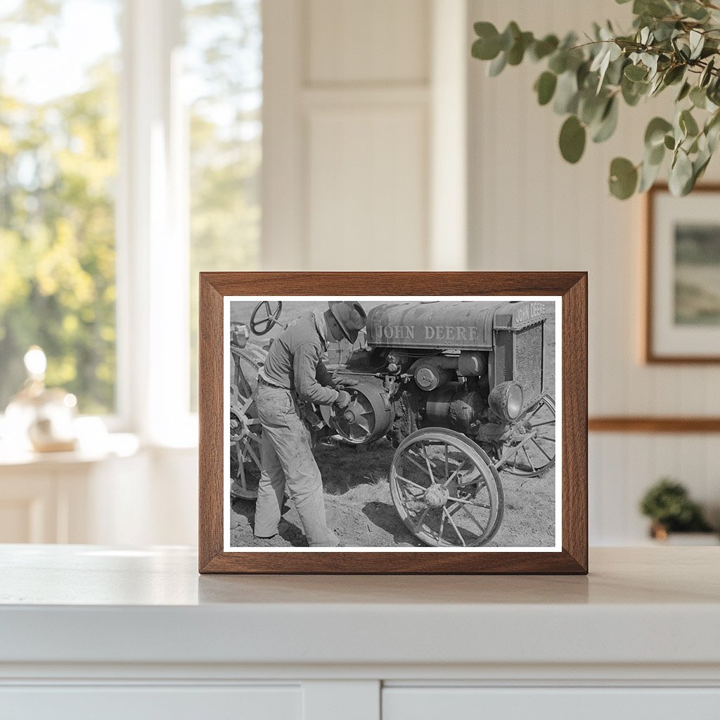 Young Boy Repairs Tractor Clutch El Indio Texas 1939