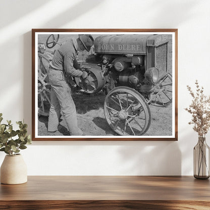 Young Boy Repairs Tractor Clutch El Indio Texas 1939