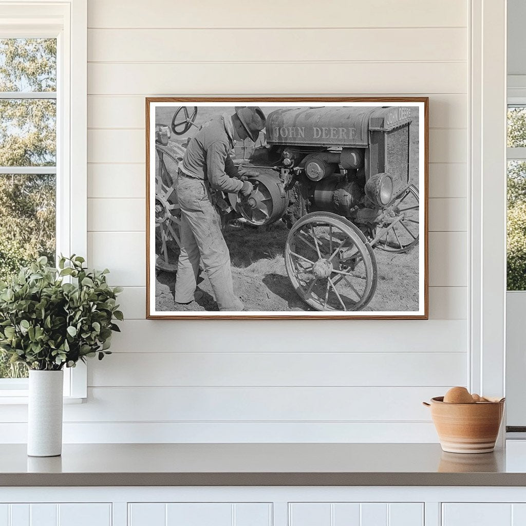 Young Boy Repairs Tractor Clutch El Indio Texas 1939