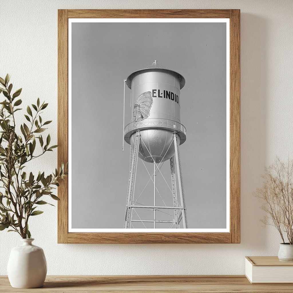 Vintage Water Tower in El Indio Texas March 1939