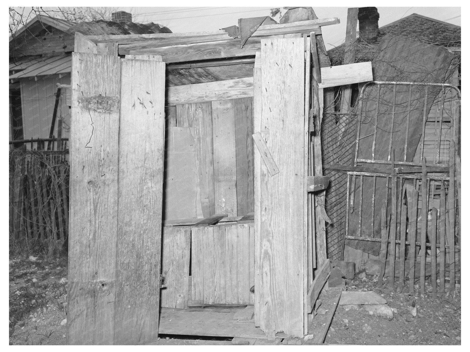 Privy and Corral in San Antonio Texas March 1939