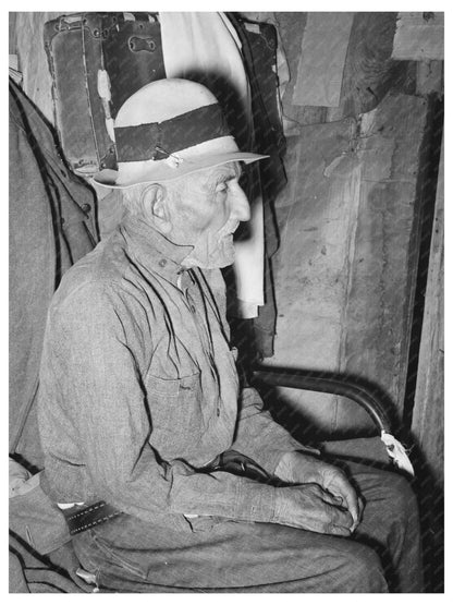 Elderly Mexican Man in San Antonio 1939 Black and White Photo