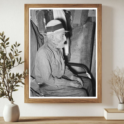 Elderly Mexican Man in San Antonio 1939 Black and White Photo