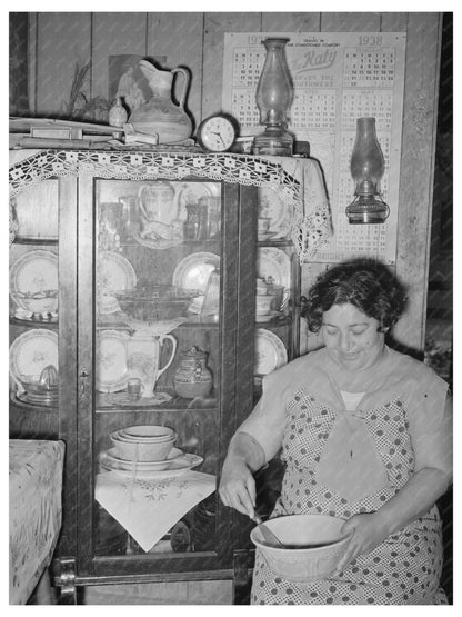 Mexican Woman Baking Cake in San Antonio Texas 1939