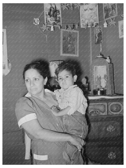 Mexican Mother and Child at Shrine in San Antonio 1939
