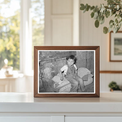 Mexican Boy on Bedroll in San Antonio Texas 1939