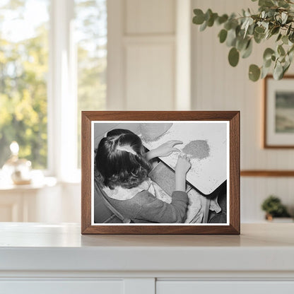 Young Girl Shelling Pecans in San Antonio 1939