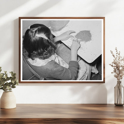 Young Girl Shelling Pecans in San Antonio 1939